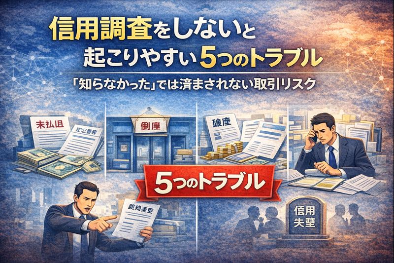 信用調査をしないと起こりやすい5つのトラブル