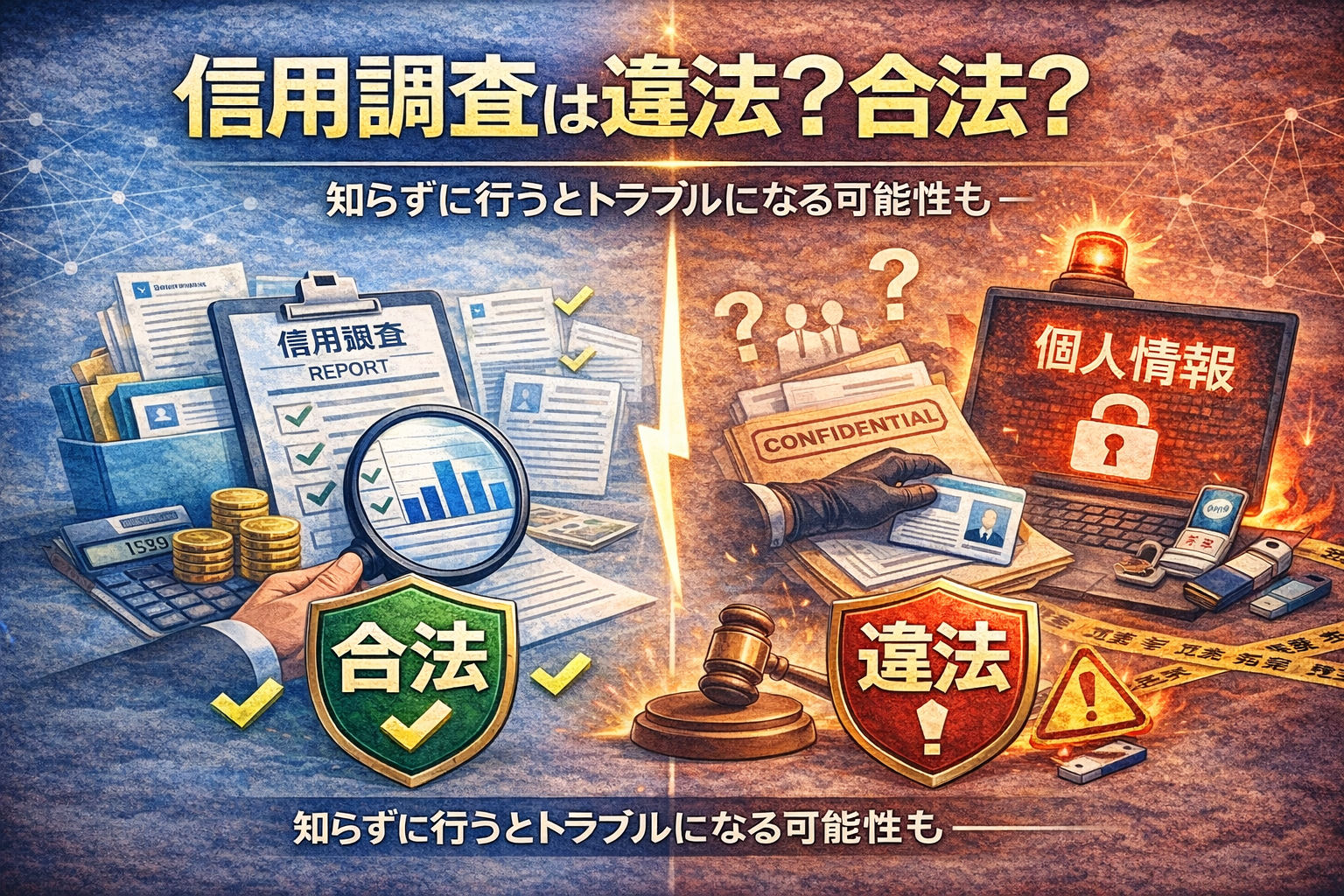 信用調査は違法?合法?知らないと危ない基礎知識
